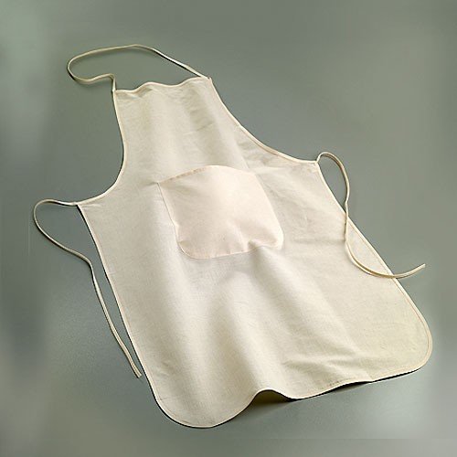 Mal-Kittel, Kinderschürze weiß 64x49cm mit Tasche – aus Baumwolle blanko zum Bemalen und Bedrucken - 3