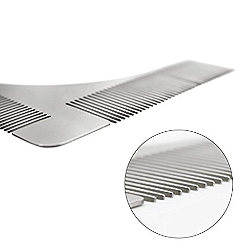 Bart-Kamm, Richoose Edelstahl Bartforming Styling & Shaping Vorlage Werkzeug / Facial Hair Shaping Tool für perfekte Linien & Symmetr - 3