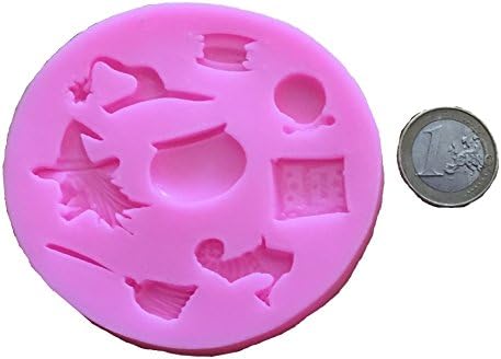 Halloween Witch Magic Spooky Fondant Silicone Mould Baking Mould Chocolate Mould Chocolate Mould Cupcake Cake Cakes Crafts Royal Houseware Decoration Moon Star Shapes Ice Cube Tray