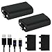 Produktbild Xbox ONE Controller Akku Pack, 2 Pack 1200 mAh wiederaufladbare Xbox One Play und Charge Kit mit Micro USB Ladekabel für Xbox ONE/Xbox One S/Xbox One X
