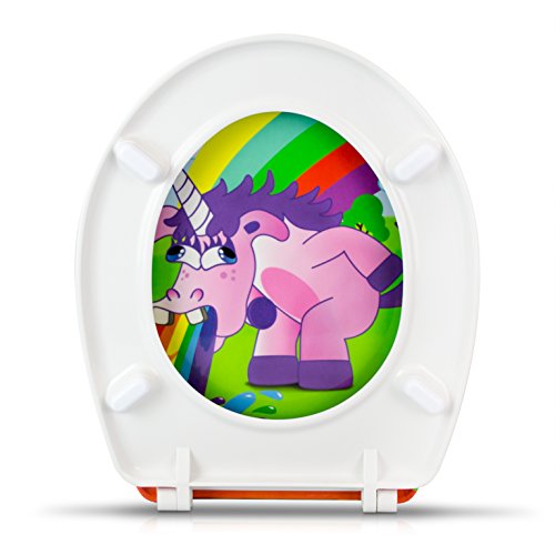 Premium WC Sitz mit Absenkautomatik – „Drunky Unicorn“ Design – Toilettendeckel aus Duroplast inkl. Montagesatz – VENKON - 9