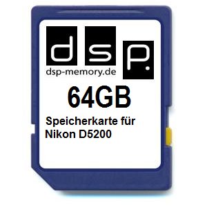 DSP Memory Z-4051557410961 64GB Speicherkarte für Nikon D5200