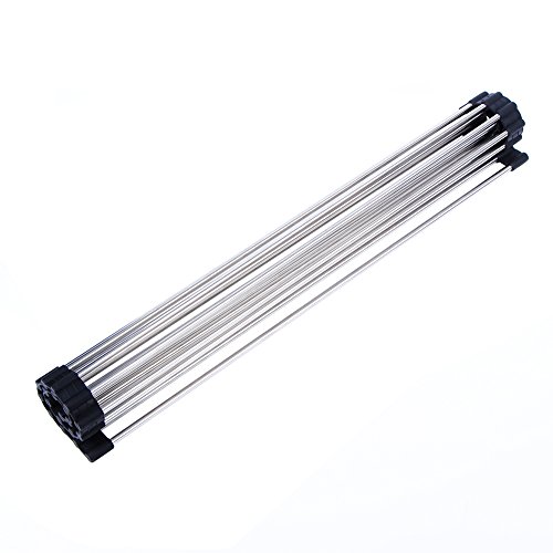 Angelbubbles Beim Rack Dish Edelstahl Roll-Up Abnehmbare über der spüle Einfache reinigung (L/19.68″ x 12.79″, Schwarz) - 3