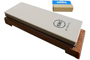 Lote de 2 piedras de afilar japonesas, combinación de piedra de grano 1000/6000 y piedra Nagura de grano 8000, marca King (KW-65)