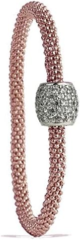 Bracelet Sterling Silver Plated rosacon Zirconia, Magnet Closure (Case Included)