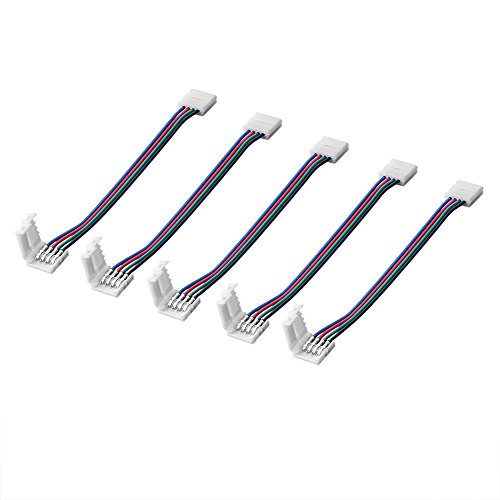 Sienoc 5x RGB SMD LED Strip Connecteur de carte rapide à 4 broches 5050 câble lightbar