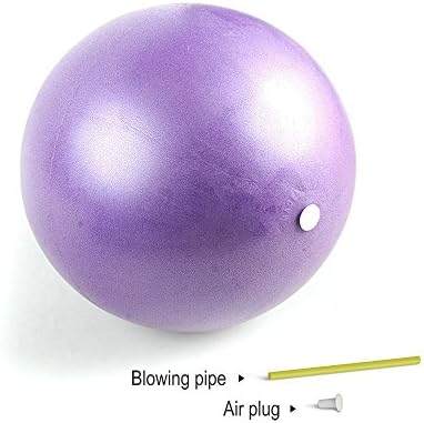 Obeauty Exercise Pilates Ball Stability Ball for Yoga, Barre, Training and Physical Therapy- Improves Balance, Core Strength, Back Pain &amp; Posture- Comes with Inflatable Straw（Purple