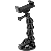 Ayex AX-231T Car Flexible Camera and Phone Holder with Suction Cup Compatible with &ndash; GoPro, Insta360, DJI Osmo Action, Smartphones