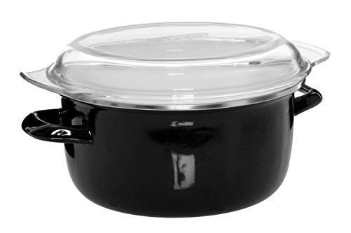 Premier Housewares Frittiertopf, Pyrex-Deckel, 6 x 33 x 27 cm, 5 l, schwarz - 5