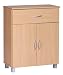 Produktbild Wohnling Sideboard Lena, 60 cm breit 75 cm hoch 30 cm tief Kommode Anrichte aus Holz Büro Esszimmer Flur Wohnzimmer Schubladen-Regal Schlafzimmer Schubladenkommode Mehrzweckschrank, buche