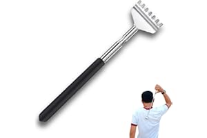Skrapa, Teleskopisk Scratch Rygg, Bärbar Skrapmassage, Utdragbar Back Scratche, med gummerat grepp, för huvud, rygg, högbensb