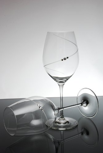 6 Silhouette Red Wine Glasses - Swarovski Elements