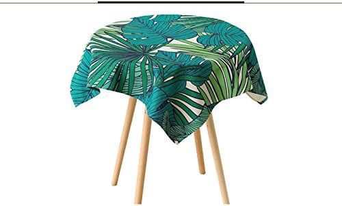 LYTSM® Green Plants Leaf Hand Painted Cotton And Linen Cloth Tablecloth Stain Resistant ( Size : 140*200cm )