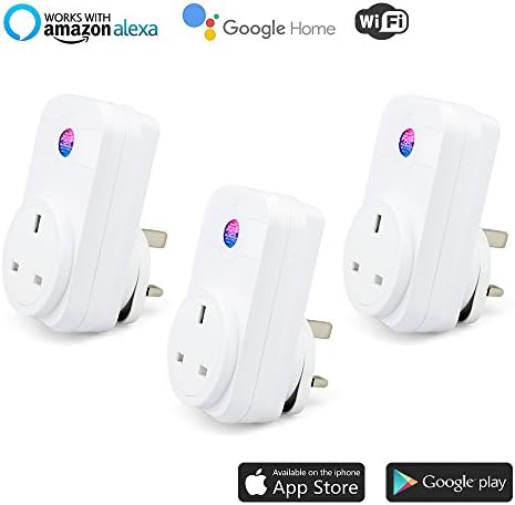 3 Pcs Smart Plug – Nozdom 2.4 G WiFi Socket Remote Control Light Timer Compatible with Alexa Echo Google Home