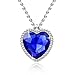 YELLOW CHIMES The Blue Ocean Heart Austrian Crystal Pendant with Studded Chain for Girls RS.345.00