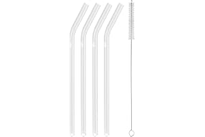 Zwilling Sorrento glassugrör, hållbara och återanvändbara, borosilikatglas, för kalla och varma drycker, 4 stycken, längd: 23