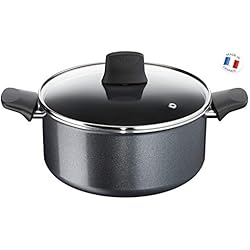 Tefal C3674602 Elégance Faitout + Couvercle, Aluminium, Noir, 24 cm