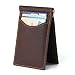 Produktbild Premium Herren Crazy Horse Leder Geld Clip, Geldbörse mit hochwertigem RFID-Blocker, Slim Bifold Kreditkartenetui – Dunkelbraun