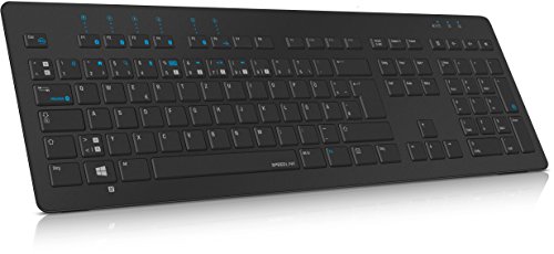 Speedlink Athera XE Bluetooth Tastatur (bis zu 5 Geräte über BT gleichzeitig nutzbar, Vollformat-Tastenfeld inklusive Pfeil- und Ziffernblock) schwarz
