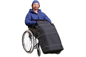 ‎NOVELY novely® OWEN Fußsack Rollstuhl Soft Fleece Schlupfsack Rollstuhlsack Erwachsene Thermofußsack Winter Farbe: 01 Schwarz