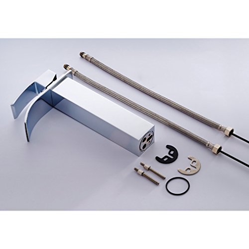 Auralum® Design verlängerte Einhebel Waschtischarmatur Armatur Wasserfall Einhandmischer für Badzimmer - 6