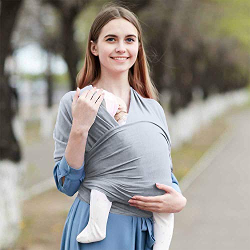 Moon Lence Écharpe de portage,Porte-bébé pour nouveau-nés Bébés Bambins Harnais en coton léger et respirant pour hommes Femmes Couverture d'allaitement réglable pour nourrissons