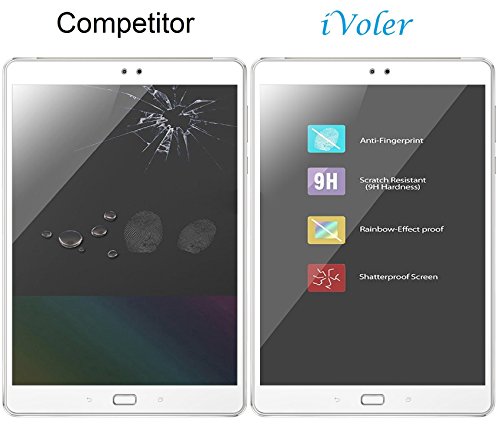 Asus ZenPad 3S 10 Panzerglas Schutzfolie, iVoler® Panzerglasfolie folie Displayschutzfolie Hartglas Gehärtetem Glas DisplayPanzerglas Schutzfolie Displayschutz Tempered Glass Screen Protector für Asus ZenPad 3S 10 – 0,3mm Dünn, 9H Härtegrad, 2.5D Abgerundete Kanten – [Kratzfest][Hohe Transparenz] [Fingerabdruck-frei][Blasenfrei]-Lebenslange Garantie - 6