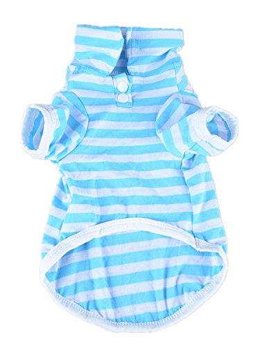 Meta-u-100-Cotton-Classic-Wide-Striped-Pet-Dog-Colorful-Sleeve-Polo-T-shirt