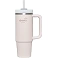 GMASH London 100% leakproof H2.0 FlowState Stainless Steel Vacuum Insulated Tumbler with Lid, two Straws and leakage accessories for Water, Iced Tea or Coffee, Smoothie and More, Rose Quartz 2.0, 40oz