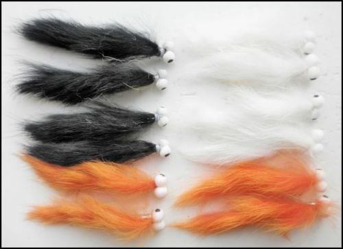 Zonker Trout Flies, 12 Mixed Colour Booby Zonkers, Size 10, For Fly Fishing