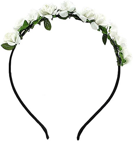 Lilyeyes Rose Flower Crown Festival Headband Wedding Garland Floral Hairband Accessory