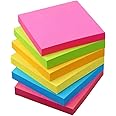 AMERTEER Sticky Notes – 6 Bright Colors Self-Stick Pads, Recyclable Super Sticking Power Pads Strong Adhesive | Extra Sticky Notes For Office, Home, School 100 Sheets/Pad