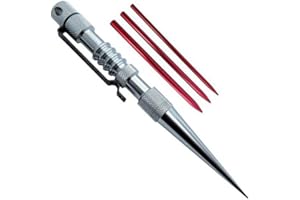 Jig Pro Shop Knotters Tool II (Silber) mit 3 verschiedenen Größen roter Aluminium-Schnürnadeln ~ Marlin Spike für Paracord, Leder und andere Kordeln