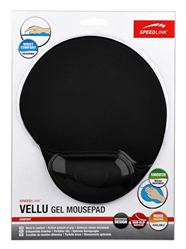 Speedlink Vellu Gel-Mauspad mit Handballenauflage (Unterlage mit Handgelenkauflage, Gel-Kissen zur Entlastung des Handgelenk) - 2