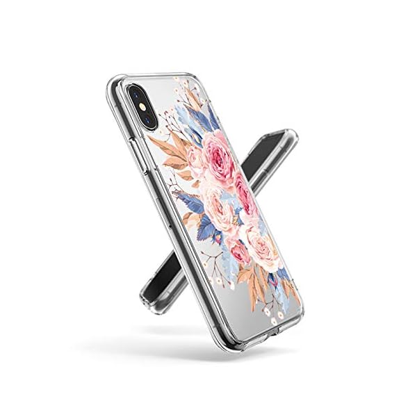 LPZOOOM Liquid Crystal Kompatibel mit iPhone 6 Hülle, Ultra Transparent Weiche Dünn Durchsichtige Blumen Silikon Stoßfest Kratzfest Handyhülle für iPhone 6S Slim Case Cover- Crystal Clear