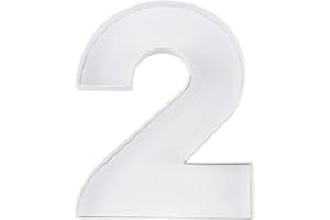 WENPACK 20.8cm Fillable Cardboard Number Paper Mache Shaped Container Box Birthday Party Tray (White, 2)