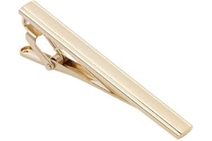 BAMBOOPACK Minimalist Metal Necktie Tie Clips for Men Tie Bar Clip Necktie Pinch Clip Clasp Clamp for Business Party Wedding Party Casual or Formal Occasions(Gold)