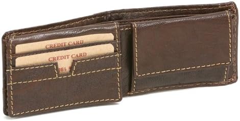 Small Mens and Ladies Wallet horizontal format with flap LEAS, Buffalo-Leather, brown - ''LEAS Pure-Nature-Collection''