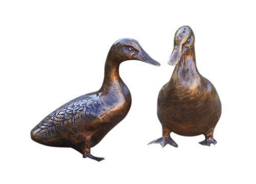 Preisvergleich Produktbild Zwei Enten, Tierfiguren aus Bronze