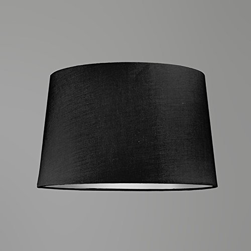 QAZQA Klassisch / Antik / Landhaus / Vintage / Rustikal / Modern / Polyester Lampenschirm 40cm rund SU E27 schwarz , Rund konisch Schirm Pendelleuchte - 3