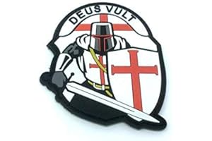 OXYCUTE GD Crusader 'Deus Vult ' Knights Templar Morale Patch PVC Airsoft Paintball Klett Emblem Abzeichen