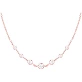 GIVA 925 Silver Rose Gold Zircon Studded Necklace | Gifts for Women & Girls