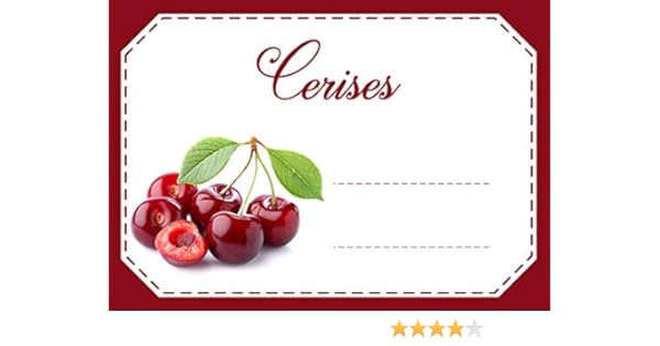 Mon Bio Jardin Lot De 30 Etiquettes Autocollantes Cerises Pour