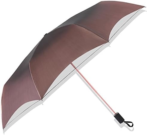 Kobold Organza Double-layer Travel Compact Umbrella With 3 Fold Windproof Waterproof Lightweight For Easy Carry -Men's &amp; Ladies (Rose Gold)