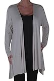 EyeCatch Plus - Della Asymmetric Ladies Casual Waterfall Cardi Womens Jersey Shrug Wrap Open Cardigan Size 14 - 28