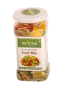 Fit N Fab Dried Tropical Fruit Mix| 5+ fruit mix | dried kiwi, mango, papaya, pineapple, cherries, assorted fruits | organic fruits | mix natural fruits | healthy snack for kids and adults - (120gm)