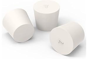 FunChem 10er Packung Solider Gummistopfen, Größe 7#, Weiß Konisch Zulaufend für Laborverschlüsse und Stopfen