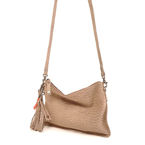 Preisvergleich Produktbild BARBAROSSA Serpente Clutch / Unterklemmtasche in taupe