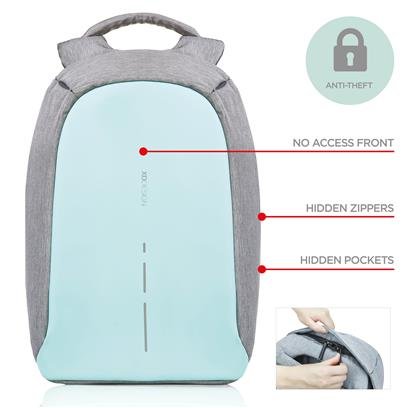 Bobby Compact Anti-Diebstahl Rucksack, pastel blue - 2