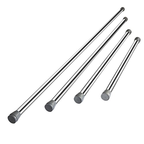 AuraLum® 140-250cm Verstellbare Duschvorhangstange Spannstange aus Aluminium Silber Teleskop Duschstange Teleskopstange Dusche Stange ohne Bohren (Durchmesser: ca. 2,2cm) - 7